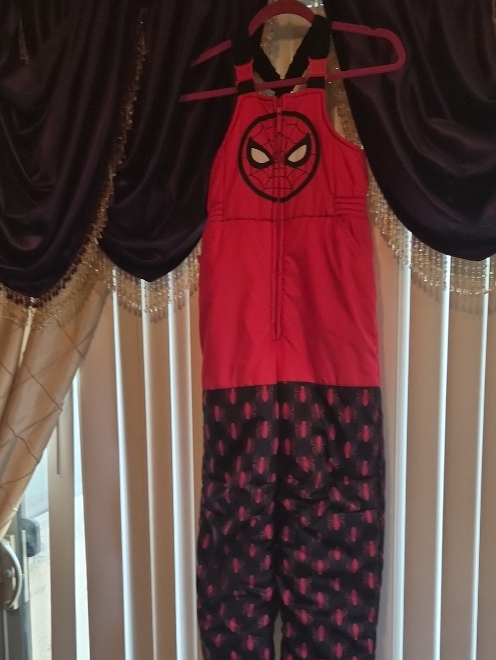 Marvel Red and Black Spider-Man Kids Snow Bib Overalls